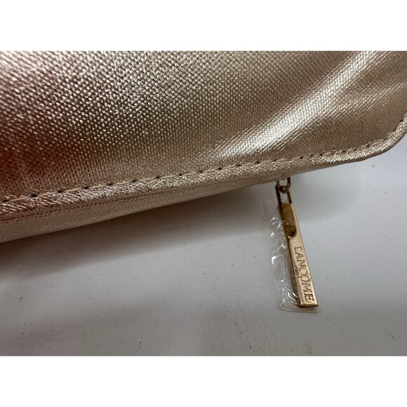 LANCOME Gold Cosmetic Travel Bag Rose Embossed Carry Case Vanity Organizer - #2 - Picture 7 of 12